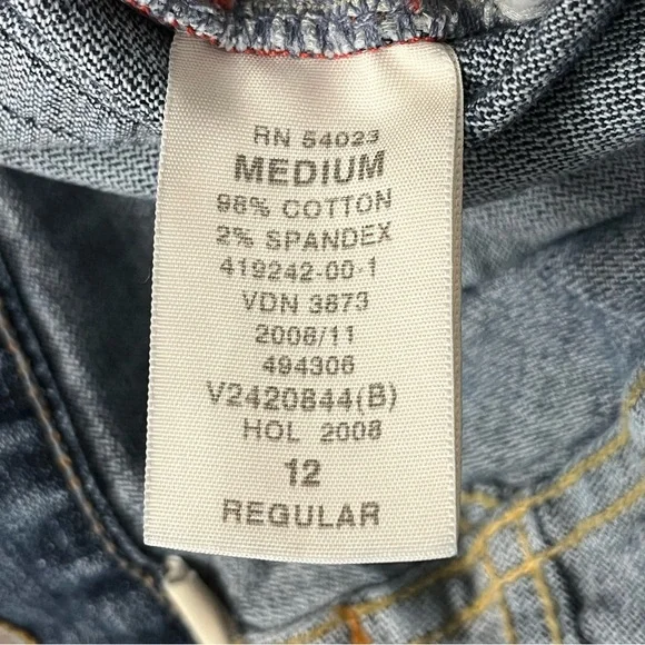 Gap 1969 Sz 12 Long & Lean Flare Jeans Stretch Women's 30" Inseam Y2K Wide Leg - Picture 9 of 11